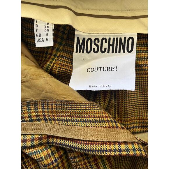 Vintage Moschino plaid pants in cashmere and virgin wool, size 6 - Picture 7 of 7